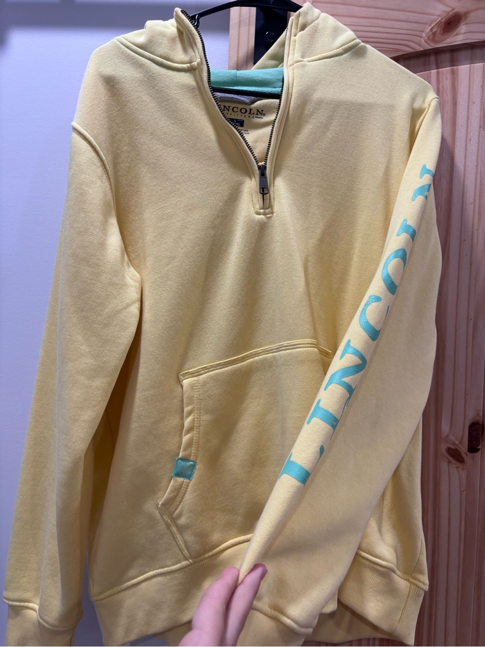 Lincoln Women's Yellow Half-Zip Cowl Sweatshirt